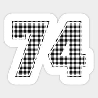 Plaid Number - 74 - Dark Sticker